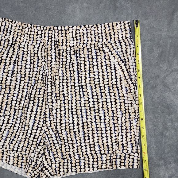 Royalty For Me Linen Blend Shorts XL Pebbled Print Blue Tan Black Pockets Boho - Picture 5 of 6